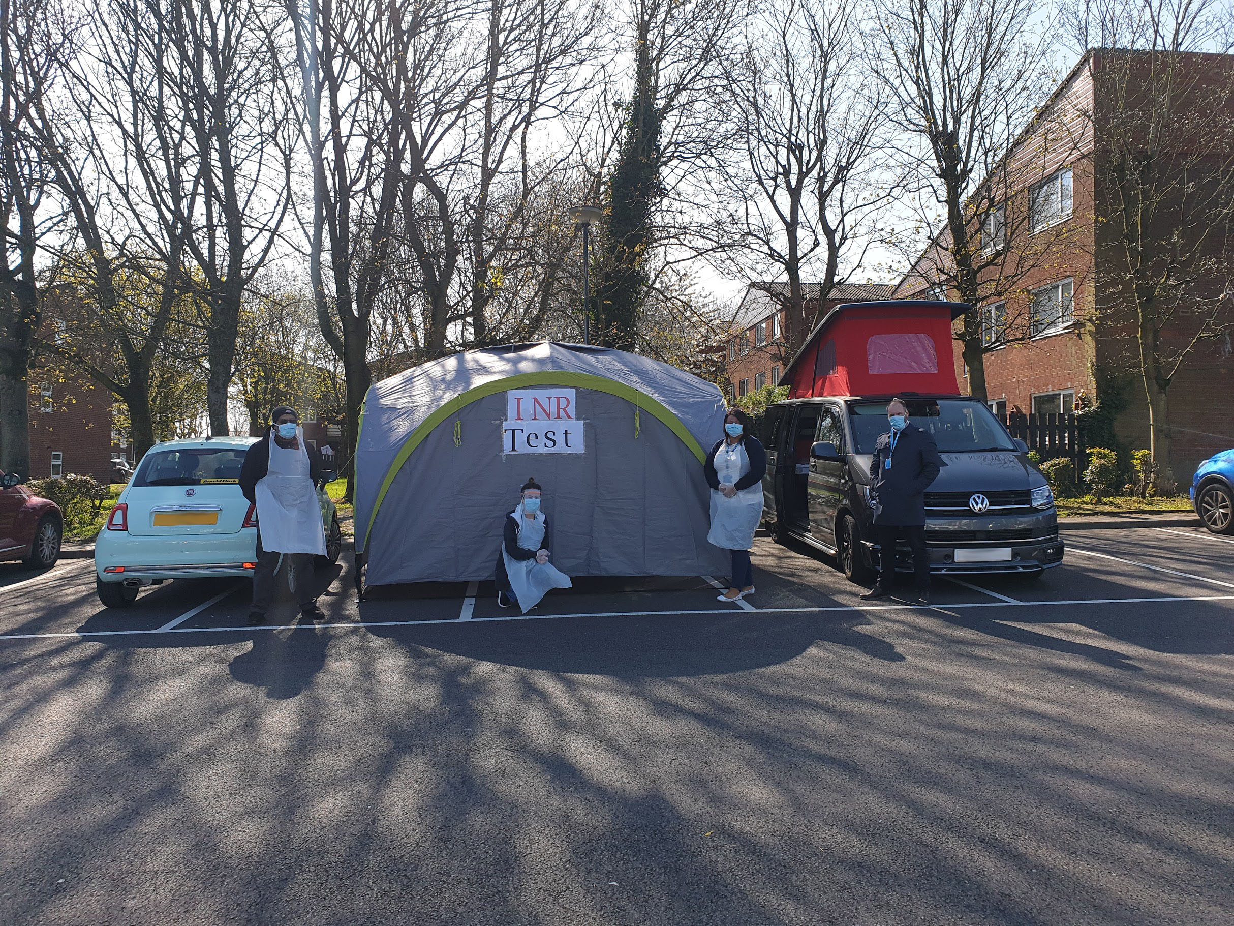 Dr Biswas set up drive through service in the car park of one of the locations using the LumiraDx Platform, LumiraDx INR Test and INRstar.