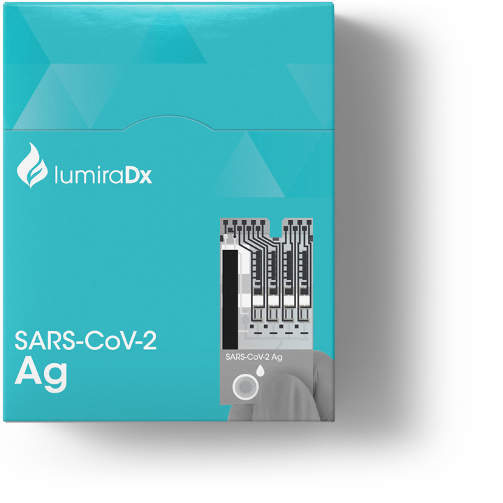 The LumiraDx SARS-CoV-2 Ag Test is a microfluidic immunofluorescence assay for the direct and qualitative detection of nucleocapsid protein antigen.
